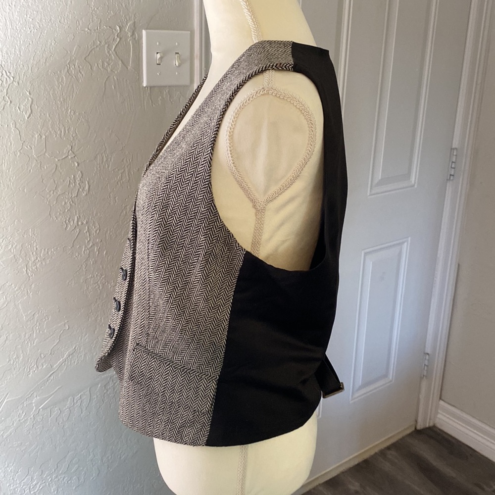 Vintage Herringbone Pattern Vest - image 2